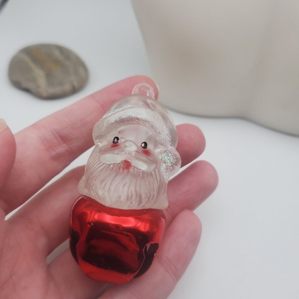 Vintage Santa‎ Claus bell holiday Christmas necklace pendant st nick festive